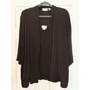 Chicos size 3 (16) 2pc set travelers Tank And open Cardigan Brown flowy Stretch